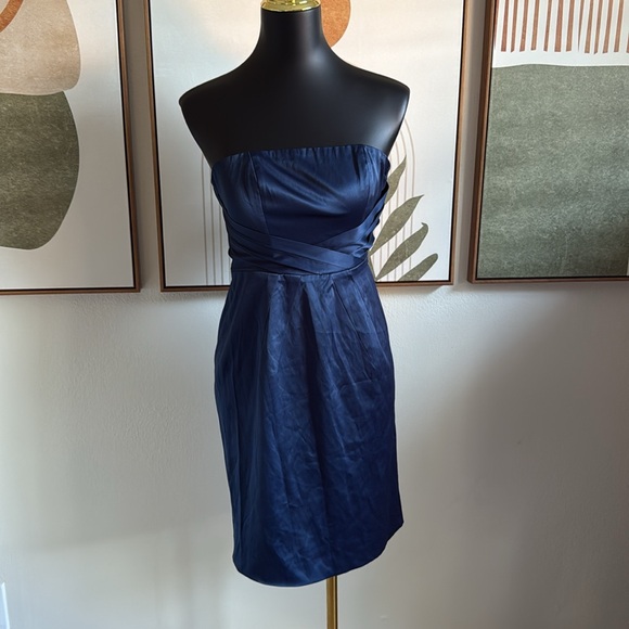 Banana Republic Navy Blue Strapless Cocktail Dress - Picture 1 of 9